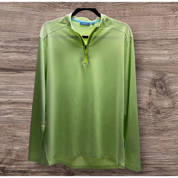 Devereux Golf 1/4 Zip Pullover Long Sleeve Outer Layer Lime Green Size Large - Picture 1 of 8